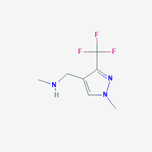 molecular formula C7H10F3N3 B1433013 methyl({[1-methyl-3-(trifluoromethyl)-1H-pyrazol-4-yl]methyl})amine CAS No. 1216060-02-4