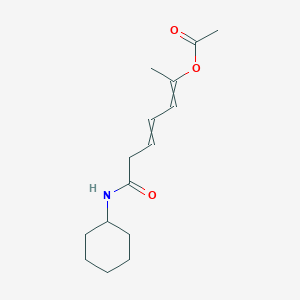 molecular formula C15H23NO3 B14330218 7-(Cyclohexylamino)-7-oxohepta-2,4-dien-2-yl acetate CAS No. 106675-83-6