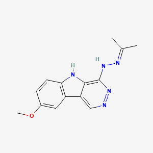 4H-Pyridazino(4,5-b)indol-4-one, 3,5-dihydro-8-methoxy-, (1-methylethylidene)hydrazone