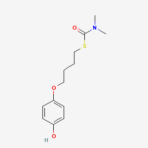 molecular formula C13H19NO3S B14330230 S-[4-(4-Hydroxyphenoxy)butyl] dimethylcarbamothioate CAS No. 103614-74-0