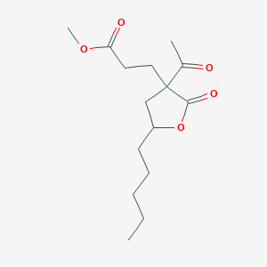 molecular formula C15H24O5 B14330246 Methyl 3-(3-acetyl-2-oxo-5-pentyloxolan-3-YL)propanoate CAS No. 111831-95-9