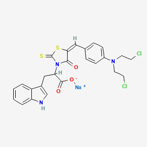 1H-Indole-3-propanoic acid, alpha-(5-((4-(bis(2-chloroethyl)amino)phenyl)methylene)-4-oxo-2-thioxo-3-thiazolidinyl)-, monosodium salt, (+-)-