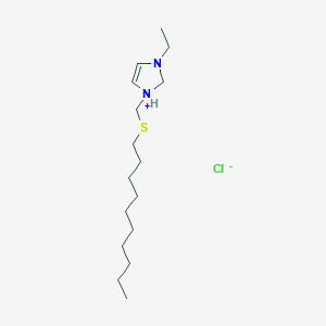 1-[(Decylsulfanyl)methyl]-3-ethyl-2,3-dihydro-1H-imidazol-1-ium chloride