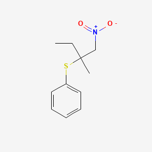 molecular formula C11H15NO2S B14330345 Benzene, [[1-methyl-1-(nitromethyl)propyl]thio]- CAS No. 109585-25-3