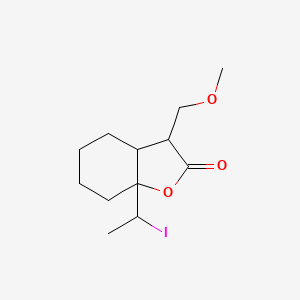 molecular formula C12H19IO3 B14330355 7a-(1-Iodoethyl)-3-(methoxymethyl)hexahydro-1-benzofuran-2(3H)-one CAS No. 111615-41-9