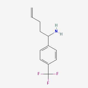 molecular formula C12H14F3N B1433036 1-[4-(三氟甲基)苯基]戊-4-烯-1-胺 CAS No. 1423024-05-8