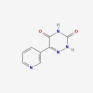 molecular formula C8H6N4O2 B14330366 6-(Pyridin-3-yl)-1,2,4-triazine-3,5(2H,4H)-dione CAS No. 105997-46-4