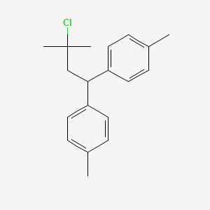 molecular formula C19H23Cl B14330409 1,1'-(3-Chloro-3-methylbutane-1,1-diyl)bis(4-methylbenzene) CAS No. 102434-78-6