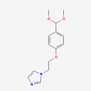 molecular formula C14H18N2O3 B14330424 1-{2-[4-(Dimethoxymethyl)phenoxy]ethyl}-1H-imidazole CAS No. 105683-43-0