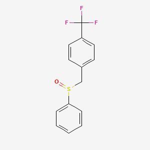 molecular formula C14H11F3OS B14330425 Benzene, 1-[(phenylsulfinyl)methyl]-4-(trifluoromethyl)- CAS No. 108789-40-8