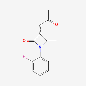 molecular formula C13H12FNO2 B14330475 1-(2-Fluorophenyl)-4-methyl-3-(2-oxopropylidene)azetidin-2-one CAS No. 111390-69-3