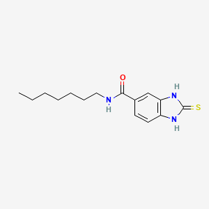 N-Heptyl-2-sulfanylidene-2,3-dihydro-1H-benzimidazole-5-carboxamide