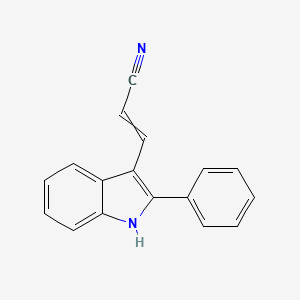 3-(2-phenyl-1H-indol-3-yl)prop-2-enenitrile