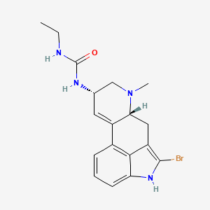 molecular formula C18H21BrN4O B14330560 1-[(6aR,9S)-5-bromo-7-methyl-6,6a,8,9-tetrahydro-4H-indolo[4,3-fg]quinolin-9-yl]-3-ethylurea CAS No. 110429-51-1