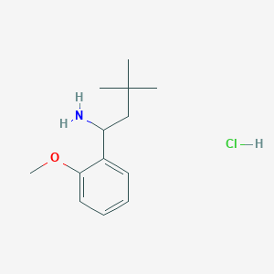 molecular formula C13H22ClNO B1433058 1-(2-Methoxyphenyl)-3,3-dimethylbutan-1-amine hydrochloride CAS No. 1864056-61-0
