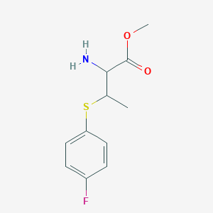 molecular formula C11H14FNO2S B1433060 Methyl 2-amino-3-((4-fluorophenyl)thio)butanoate CAS No. 1706431-25-5