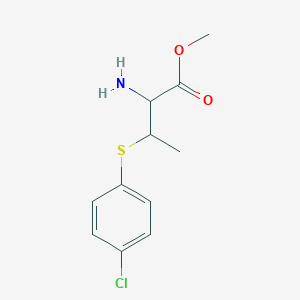 molecular formula C11H14ClNO2S B1433061 Methyl 2-amino-3-((4-chlorophenyl)thio)butanoate CAS No. 1706429-87-9