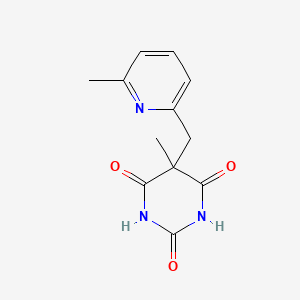 molecular formula C12H13N3O3 B14330642 Barbituric acid, 5-methyl-5-((6-methyl-2-pyridyl)methyl)- CAS No. 100115-13-7