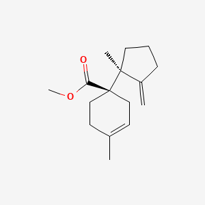 3-Cyclohexene-1-carboxylic acid, 4-methyl-1-(1-methyl-2-methylenecyclopentyl)-, methyl ester, (R*,S*)-