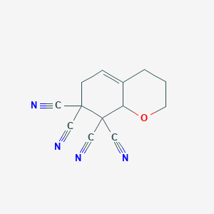 molecular formula C13H10N4O B14330659 3,4,6,8a-Tetrahydro-2H-1-benzopyran-7,7,8,8-tetracarbonitrile CAS No. 104337-49-7