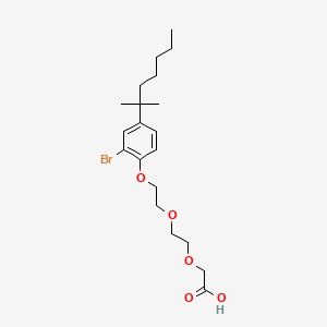 molecular formula C20H31BrO5 B14330751 2-(2-(2-(2-Bromo-4-(2-methylheptan-2-yl)phenoxy)ethoxy)ethoxy)acetic acid CAS No. 100345-09-3