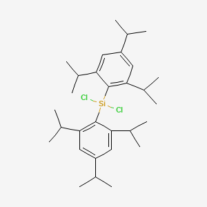 molecular formula C30H46Cl2Si B14330760 Dichlorobis[2,4,6-tri(propan-2-yl)phenyl]silane CAS No. 107742-39-2