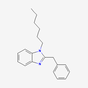 molecular formula C20H24N2 B14330769 1H-Benzimidazole, 1-hexyl-2-(phenylmethyl)- CAS No. 105949-49-3