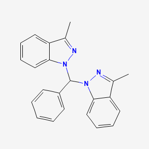 molecular formula C23H20N4 B14330778 1,1'-(Phenylmethylene)bis(3-methyl-1H-indazole) CAS No. 105873-89-0