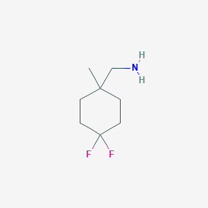 molecular formula C8H15F2N B1433078 (4,4-二氟-1-甲基环己基)甲胺 CAS No. 1708157-79-2