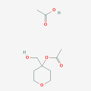 Acetic acid--4-(hydroxymethyl)oxan-4-yl acetate (1/1)