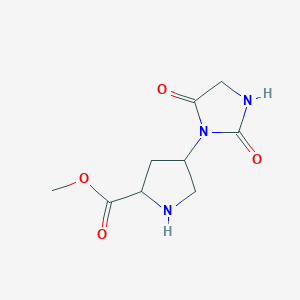 B1433085 Methyl 4-(2,5-dioxoimidazolidin-1-yl)pyrrolidine-2-carboxylate CAS No. 1706430-02-5