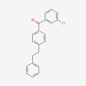 molecular formula C21H17ClO B14330868 Benzophenone, 3-chloro-4'-phenethyl- CAS No. 98257-45-5