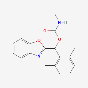 molecular formula C18H18N2O3 B14330903 (1,3-Benzoxazol-2-yl)(2,6-dimethylphenyl)methyl N-methylcarbamate CAS No. 104029-67-6