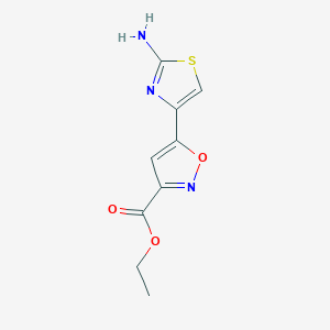 molecular formula C9H9N3O3S B14330984 Ethyl 5-(2-amino-1,3-thiazol-4-yl)-1,2-oxazole-3-carboxylate CAS No. 104776-88-7