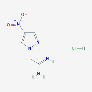 molecular formula C5H8ClN5O2 B1433101 2-(4-nitro-1H-pyrazol-1-yl)ethanimidamide hydrochloride CAS No. 1423029-01-9