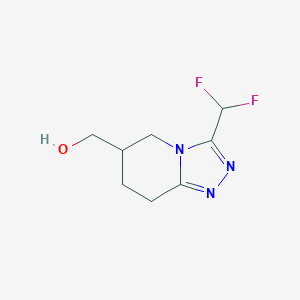 molecular formula C8H11F2N3O B1433104 [3-(二氟甲基)-5H,6H,7H,8H-[1,2,4]三唑并[4,3-a]吡啶-6-基]甲醇 CAS No. 1394724-38-9