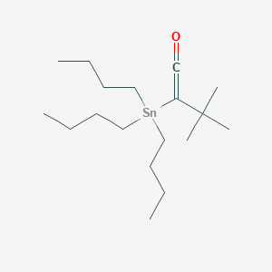 molecular formula C18H36OSn B14331076 3,3-Dimethyl-2-(tributylstannyl)but-1-en-1-one CAS No. 104808-07-3