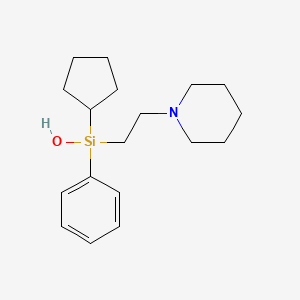 molecular formula C18H29NOSi B14331089 Cyclopentyl(phenyl)[2-(piperidin-1-yl)ethyl]silanol CAS No. 104549-79-3