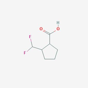 molecular formula C7H10F2O2 B1433116 2-(二氟甲基)环戊烷-1-羧酸 CAS No. 1421601-91-3