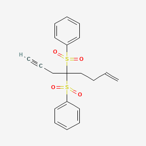 molecular formula C20H20O4S2 B14331185 1,1'-(Oct-1-en-7-yne-5,5-diyldisulfonyl)dibenzene CAS No. 109432-98-6