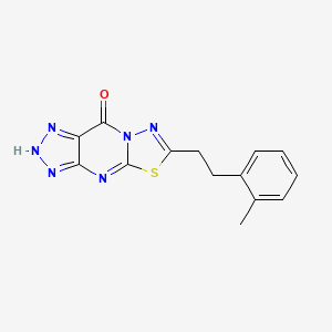 molecular formula C14H12N6OS B14331283 (1,3,4)Thiadiazolo(3,2-a)-1,2,3-triazolo(4,5-d)pyrimidin-9(1H)-one, 6-(2-(2-methylphenyl)ethyl)- CAS No. 101302-78-7