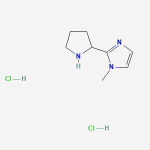 molecular formula C8H15Cl2N3 B1433138 1-methyl-2-(pyrrolidin-2-yl)-1H-imidazole dihydrochloride CAS No. 1427378-83-3