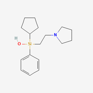 molecular formula C17H27NOSi B14331385 Cyclopentyl(phenyl)[2-(pyrrolidin-1-yl)ethyl]silanol CAS No. 104549-78-2