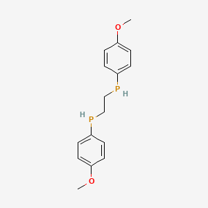 molecular formula C16H20O2P2 B14331458 (Ethane-1,2-diyl)bis[(4-methoxyphenyl)phosphane] CAS No. 98815-23-7