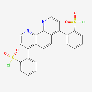 molecular formula C24H14Cl2N2O4S2 B14331477 2-[7-(2-Chlorosulfonylphenyl)-1,10-phenanthrolin-4-yl]benzenesulfonyl chloride CAS No. 103410-06-6