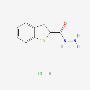 molecular formula C9H11ClN2OS B1433150 2,3-二氢-1-苯并噻吩-2-甲酰肼盐酸盐 CAS No. 1427379-85-8