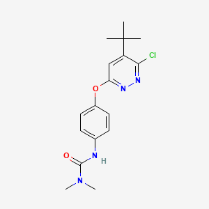 molecular formula C17H21ClN4O2 B14331515 N'-(4-((6-Chloro-5-(1,1-dimethylethyl)-3-pyridazinyl)oxy)phenyl)-N,N-dimethylurea CAS No. 107228-69-3