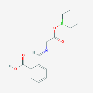 molecular formula C14H18BNO4 B14331694 2-[(E)-({2-[(Diethylboranyl)oxy]-2-oxoethyl}imino)methyl]benzoic acid CAS No. 105776-72-5