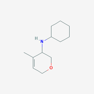 molecular formula C12H21NO B14331716 N-Cyclohexyl-4-methyl-3,6-dihydro-2H-pyran-3-amine CAS No. 104960-66-9