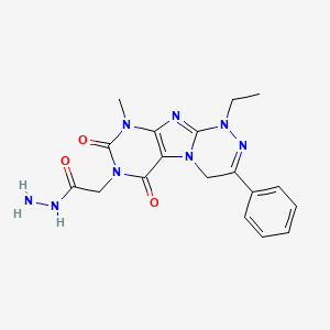 (1,2,4)Triazino(3,4-f)purine-7(4H)-acetic acid, 1-ethyl-1,6,8,9-tetrahydro-9-methyl-6,8-dioxo-3-phenyl-, hydrazide